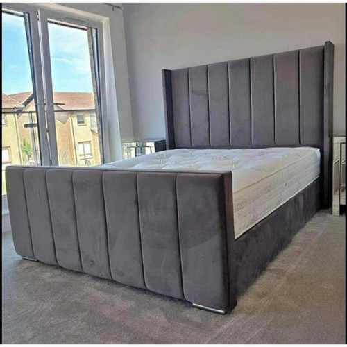 Double winged panel bed - double, frame