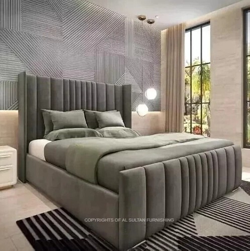 Ottoman bed winged panel plush - winged,
