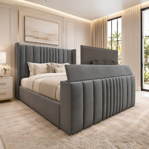 Bed frame winged - tv, plush