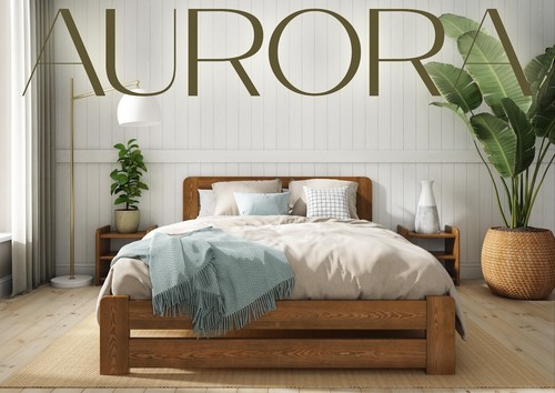 Solid wooden bed frame - bed, f1