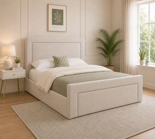 Luxury plain upholstered bed - plain,