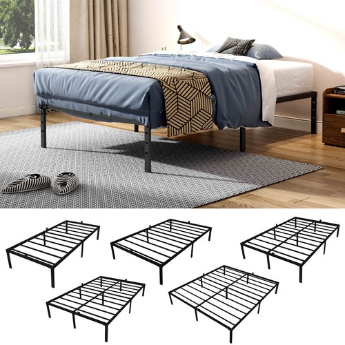 Black metal bed frame heavy - bed,