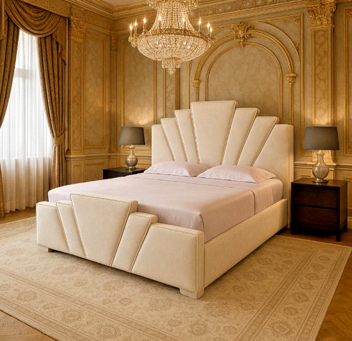Luxury bed frame plush velvet - bed,