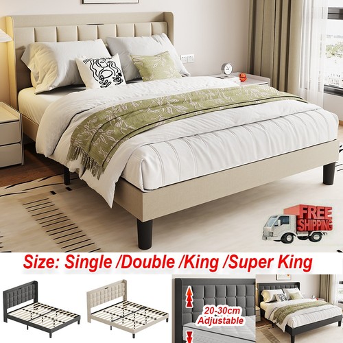Modern bed frame linen - frame,