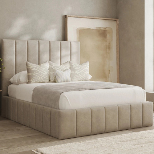 Lined panel bed - frame, plush