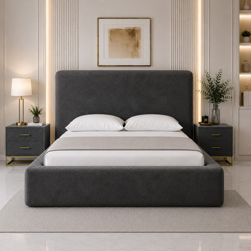Upholstered bed frame plush - frame,