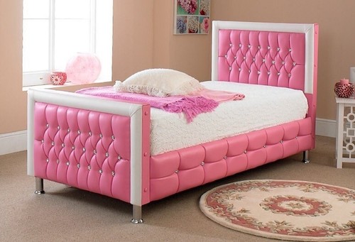 New ottoman pink faux - new, leather