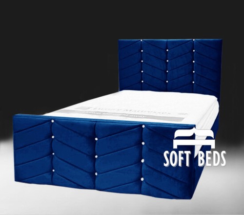 Plush velvet upholstered bed - plush,