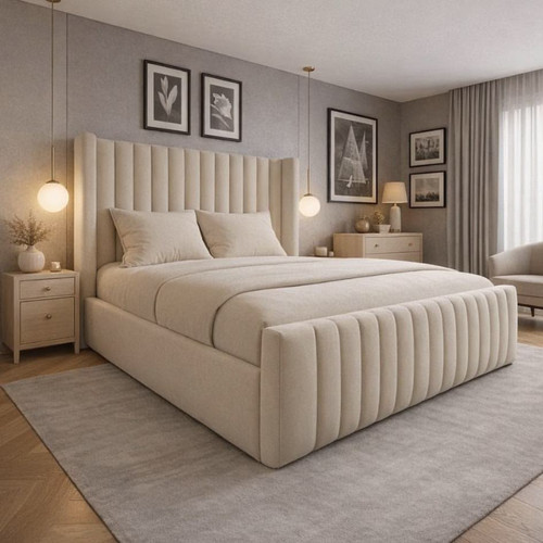 New winged panel bed - new, frame