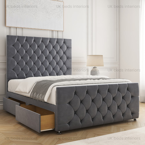 Plush velvet divan bed - velvet, set