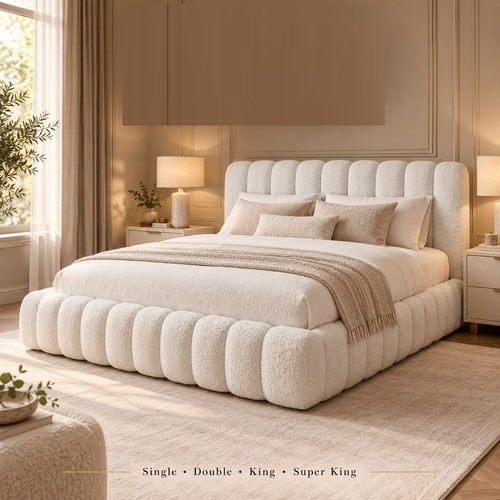 Luxury teddy boucle ottoman - luxury,