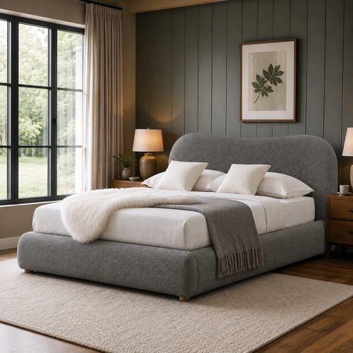 Luxury boucle ottoman - luxury, bed