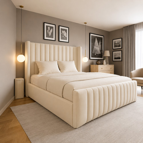 Winged panel bed - winged, plush