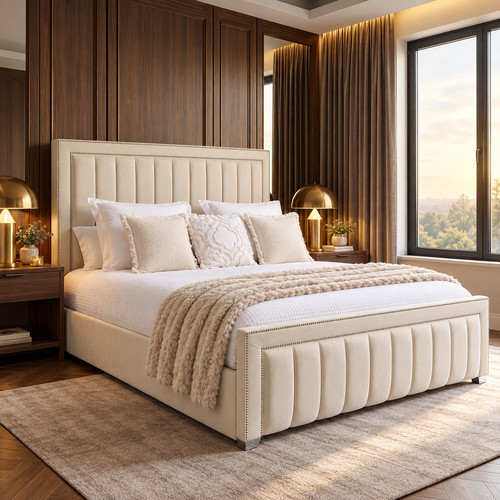 Anna panel bed solid - bed,