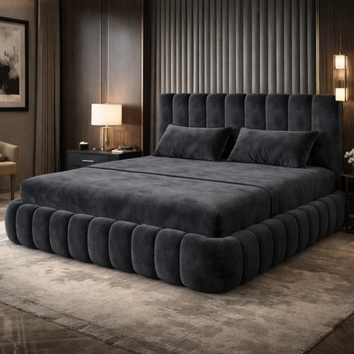 Teddy plush velvet ottoman bed - velvet,