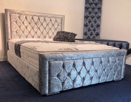 Diamond crushed velvet sleigh - diamond,