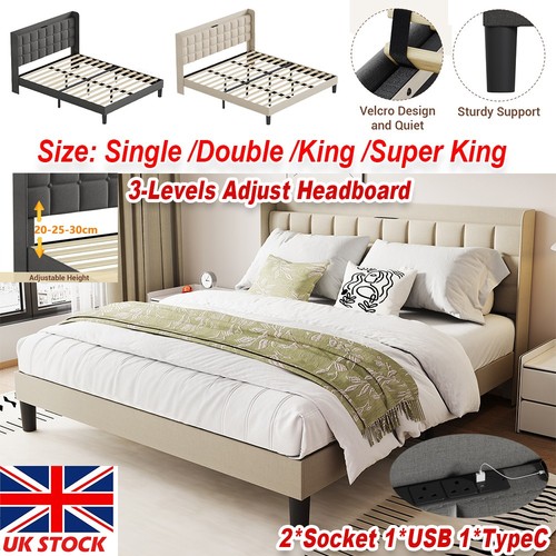 Bed frame linen upholstered - frame,
