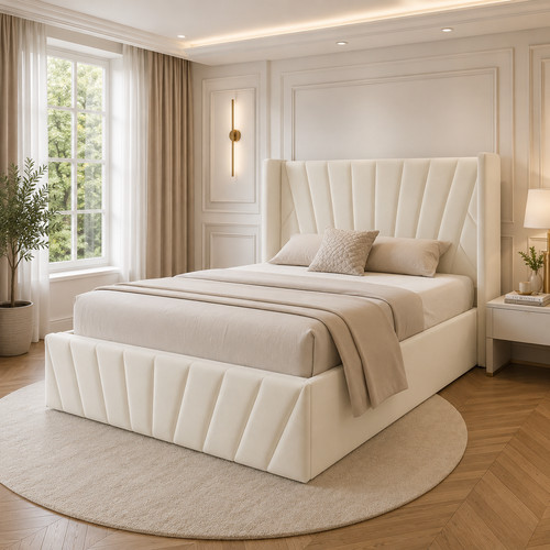 Sunrise winged upholstered bed - sunrise,