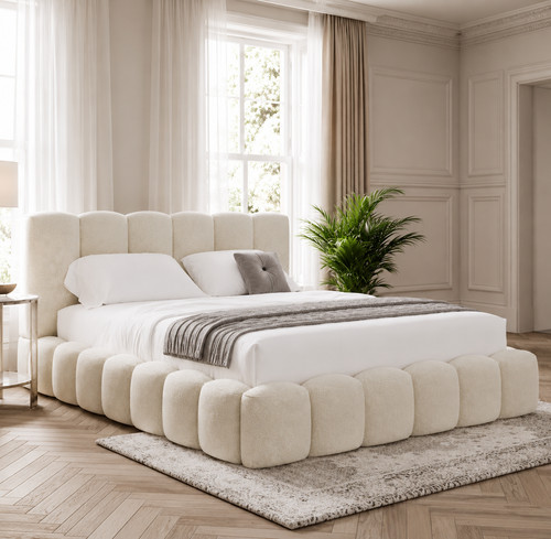 Cloud teddy boucle fabric bed - teddy,