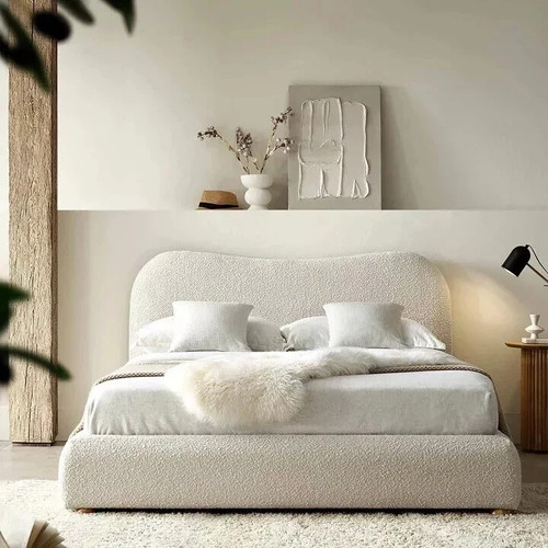 Ottoman boucle bed - ottoman, frame