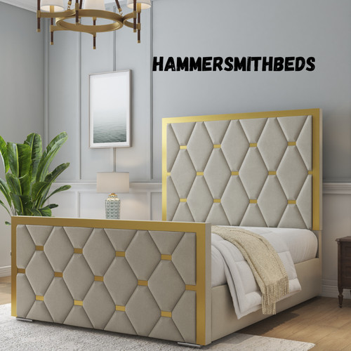 Golden plated bed - golden,