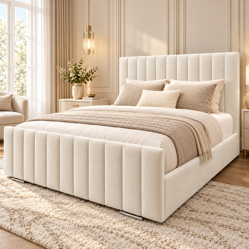 Panel upholstered bed frame - upholstered,