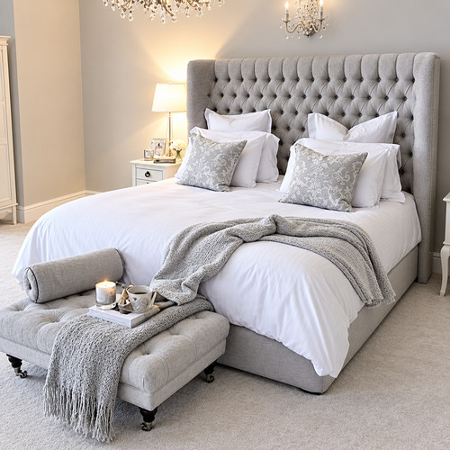 Chesterfield wingback bed - chesterfield,